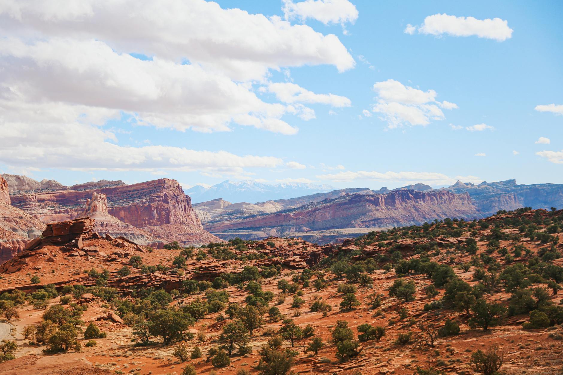 Czerwone skały i kanion w Capitol Reef National Park w stanie Utah